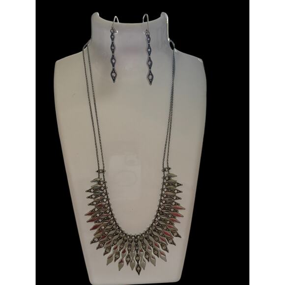 Brighton Andromeda Clear Swarovski Crystal Silver Necklace Earrings Set NWT
